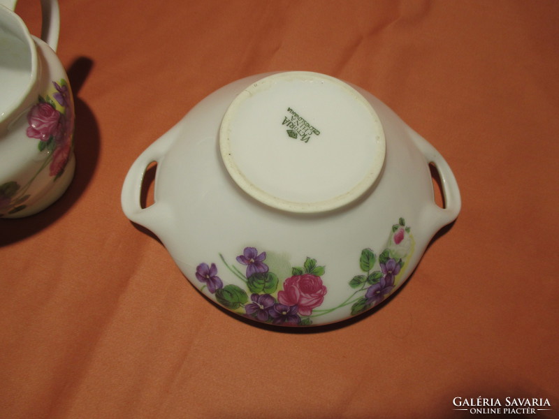 Victoria china rose-violet spout and sugar bowl