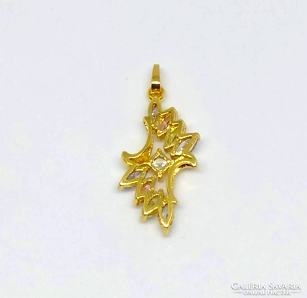 10K gold filled pendant with colored cz crystals