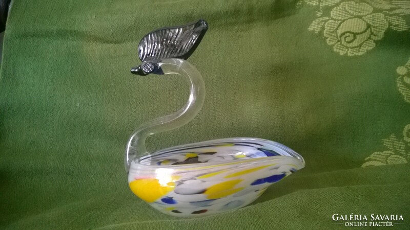Retro-bohemia-swan offering, bowl, decorative glass flawless