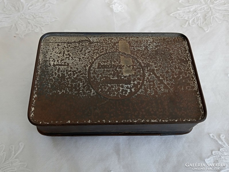 Old Art Nouveau embossed chocolate metal box
