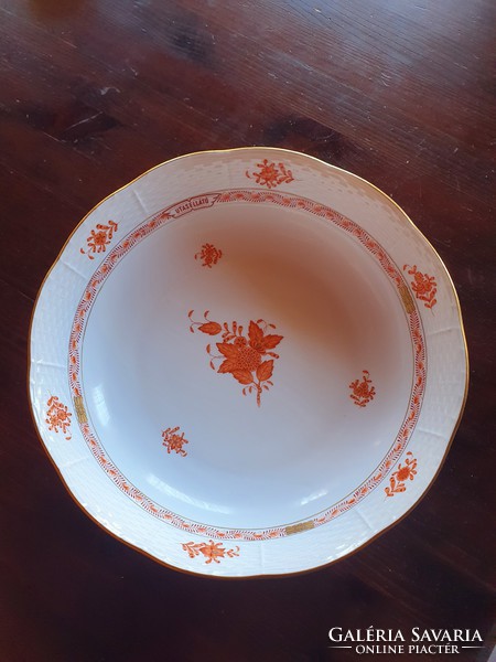 Hibátlan Herendi Apponyi mély utasellátó porcelán tésztás, köretes, salátás tál, átmérő 26,5 cm-es