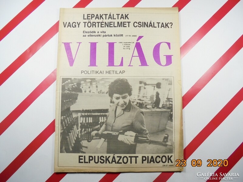 Régi retró újság - VILÁG - Politikai hetilap - 1989. szeptember 28. - Születésnapra ajándék