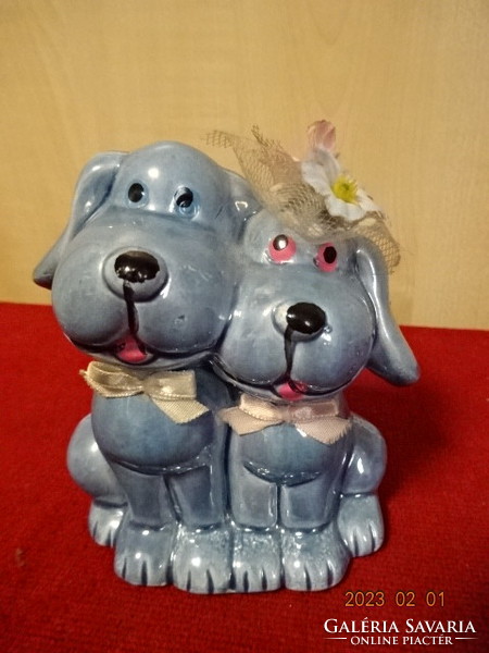 Russian porcelain figurine, wedding of a dog couple, height 9.5 cm. He has! Jokai.