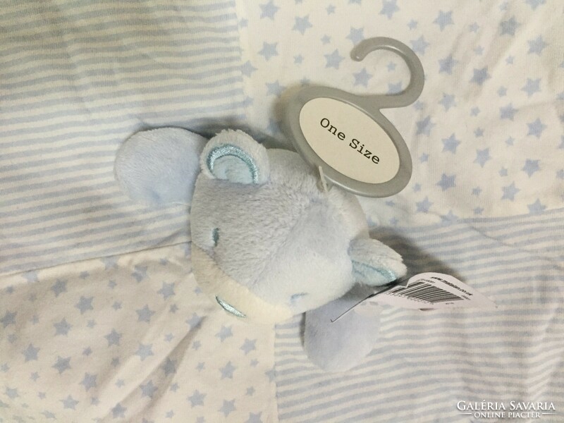 Light blue and white teddy bear, new, with tag