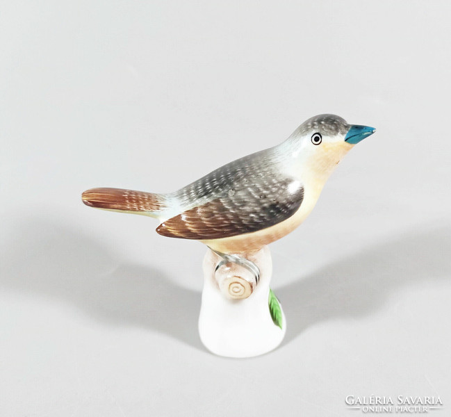 Herend, colorful songbird figure with a blue beak, perfect! (I206)