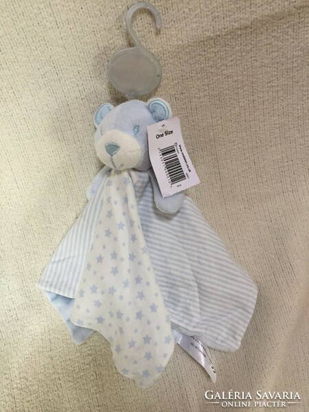 Light blue and white teddy bear, new, with tag