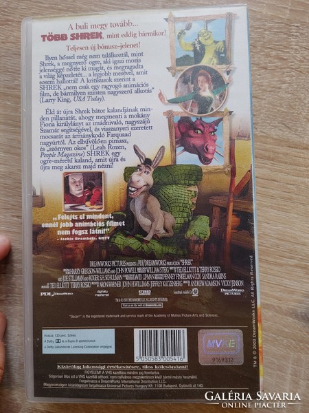 Shrek vhs movie cassette