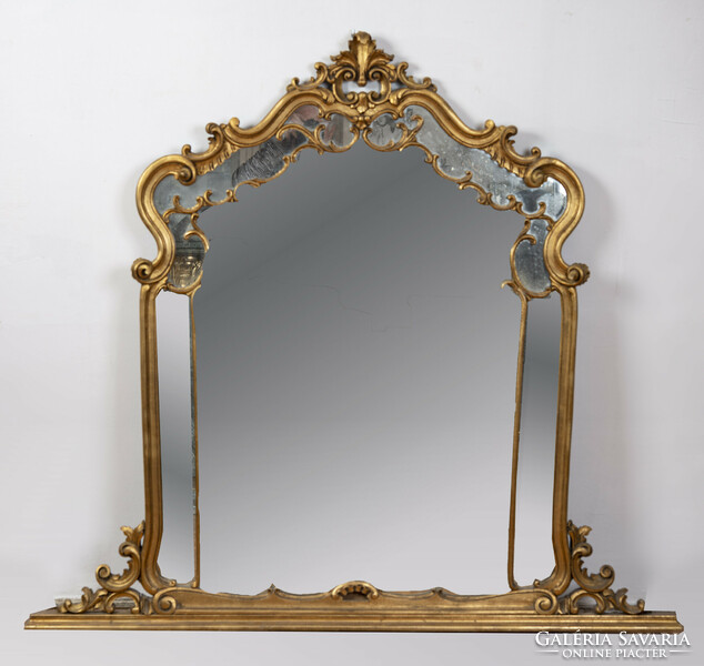 Gilded wooden framed console mirror