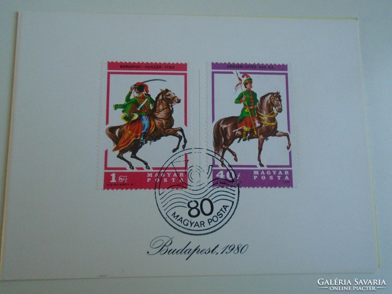 D193278  Magyar Posta - 1980 Boldog új esztendőt - bélyeges aláírt kinyitható üdvözlőlap