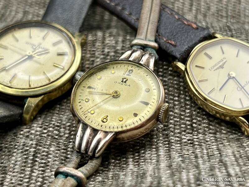 Marked, numbered 18k gold art deco omega women's watch from 1943, World War era