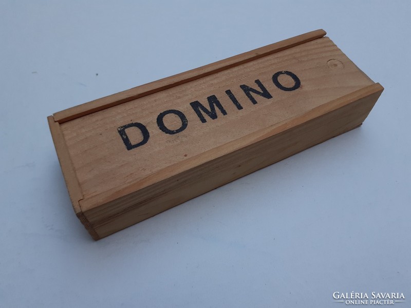Retro toy old domino in wooden box