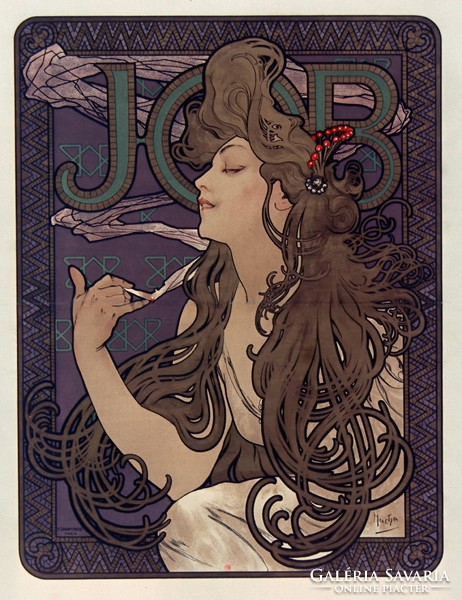 Alphonse Mucha - Job cigaretta plakát  - reprint