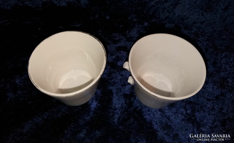 Pair of antique porcelain children's mugs and cups