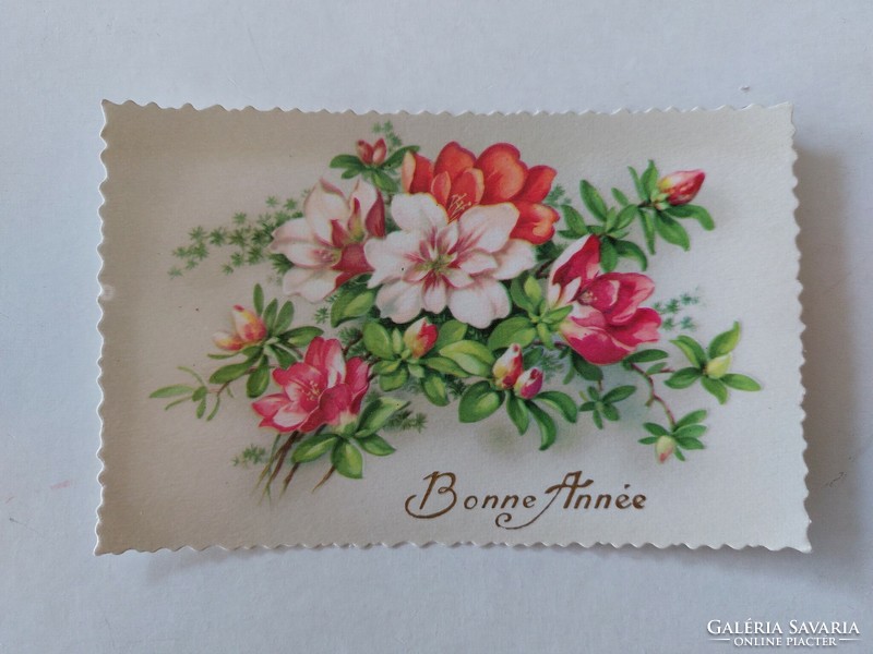 Régi virágos képeslap levelezőlap azálea