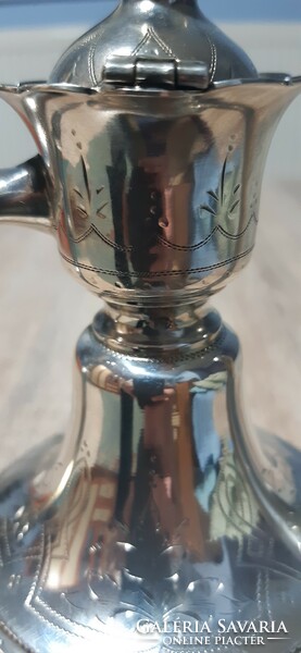 A curiosity!! Antique silver mocha pot el. With bone tongs approx. 1880 Hermann südfeld