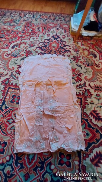 Antique baby dress silk embroidered baby skirt set diaper cover, diaper cover, dress, headband, handkerchief