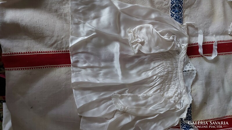 Antique baby dress set old silk madeira lace newborn bodice for christening head tie + dress