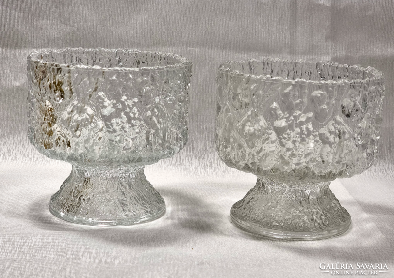 2 tapio wirkkala in one - frosted glass - iittala - Finland - 70s