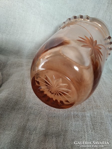Antik metszett üveg váza  {Ü17}