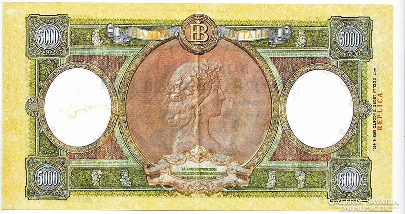 Olaszország 5000 líra 1947 REPLIKA