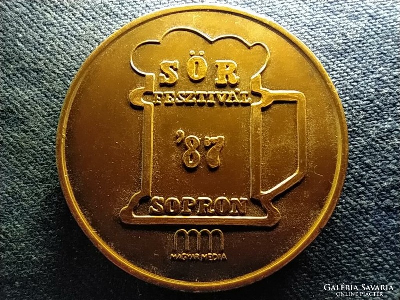 Soproni ünnepi hetek Sörfesztivál 1987 bronz érem 43mm(id70376)