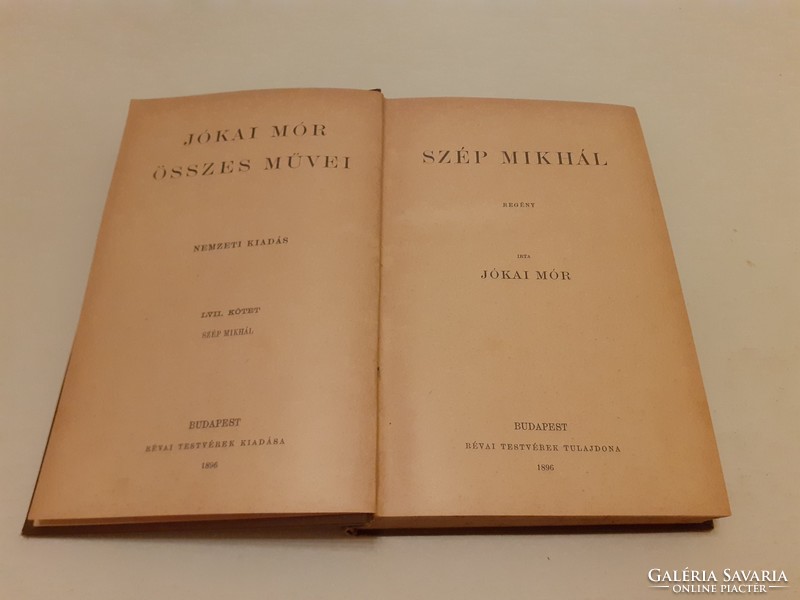 Antik könyv 1896 Szép Mikhál Jókai Mór Összes Művei 57. kötet