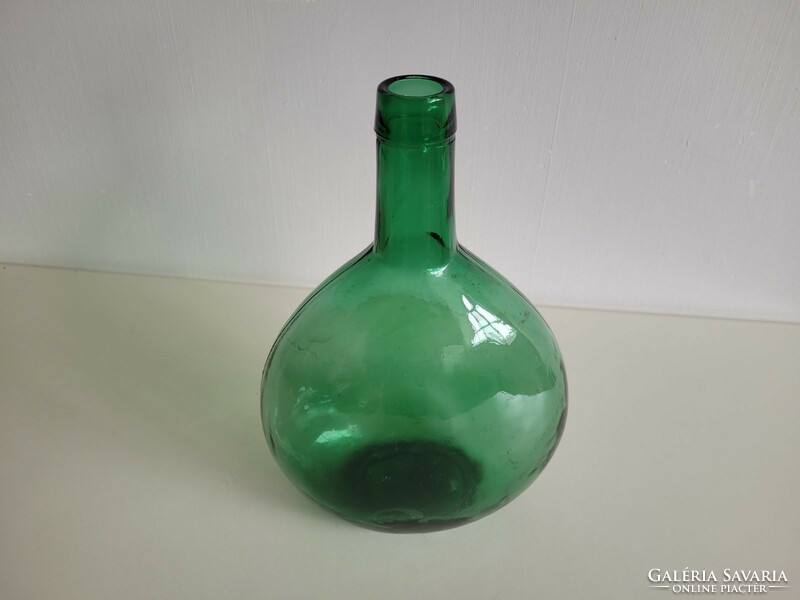 Régi 3 literes sonkaüveg zöld sötétzöld vintage üveg palack