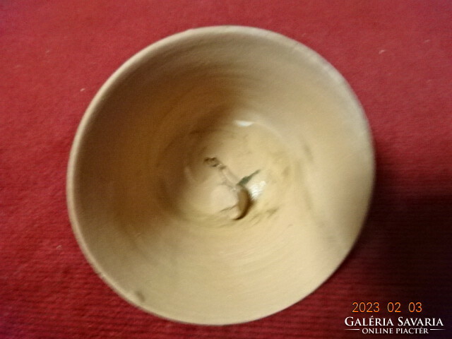 Russian glazed ceramic, Christmas bell, diameter 7 cm. Jokai.