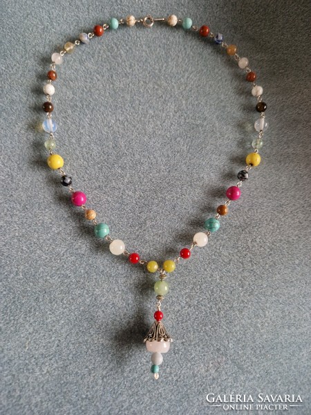 Multi Chakra Necklace with Gemstones - Many Many Handcrafted Jewelry