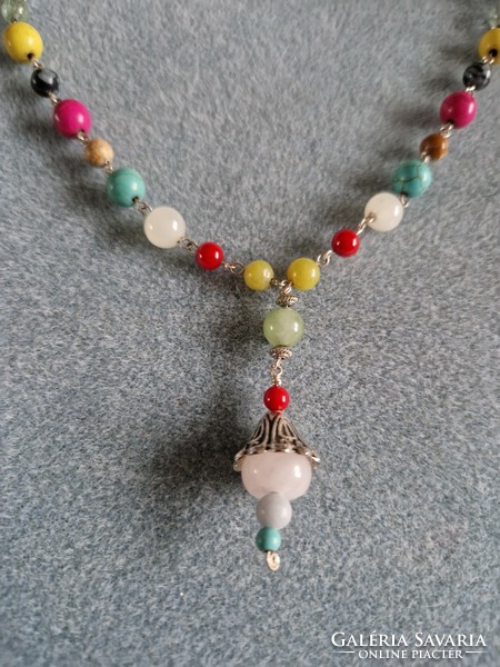 Multi Chakra Necklace with Gemstones - Many Many Handcrafted Jewelry