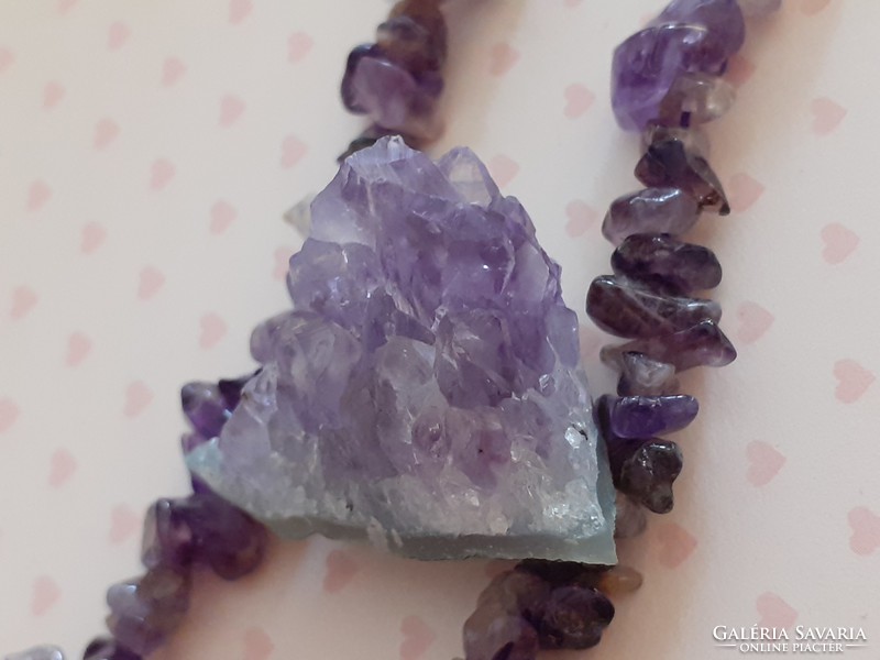 Mineral amethyst purple necklace 40 cm mineral jewelry