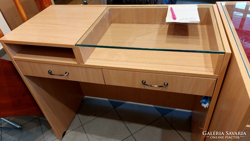 Desk with glass top drawer