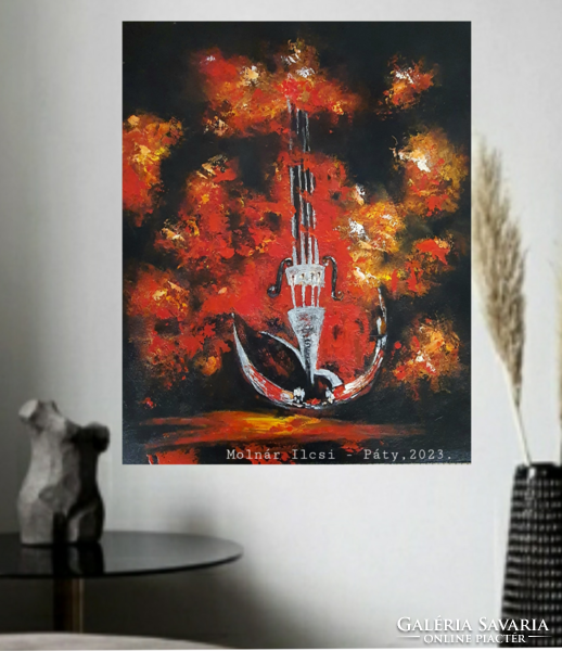 Molnár Ilcsi  " Zene "  című munkám - akril festmény