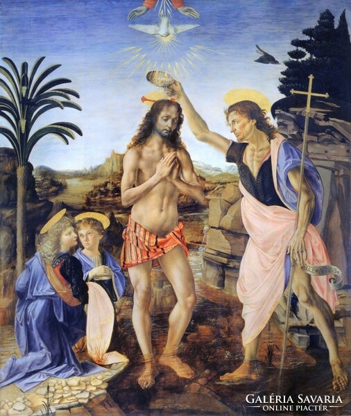 Leonardo da Vinci - Krisztus megkeresztelkedése - reprint