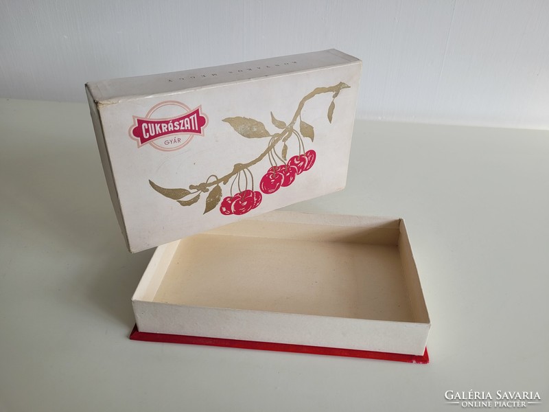 Old confectionery factory cardboard box cognac cherry confectionery paper box