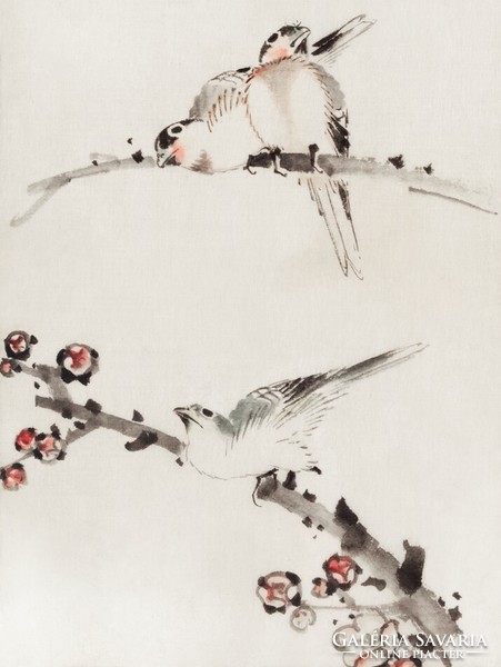 Hokusai - three little birds - reprint