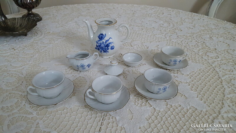 Kékvirágos,mini porcelán teáskészlet