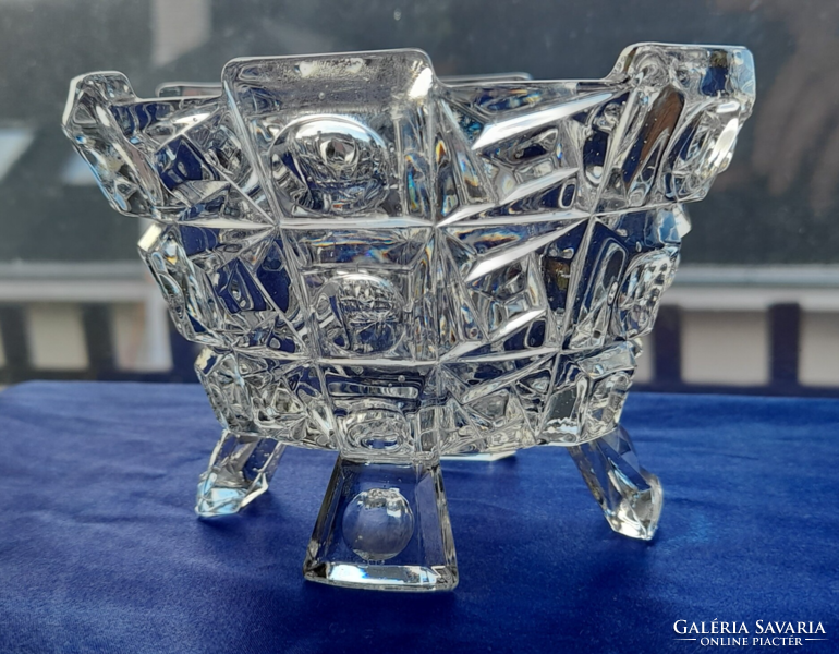 Art deco libochovice pressed glass bowl