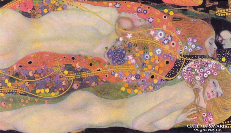 Klimt - water snakes ii. - Quilted canvas reprint