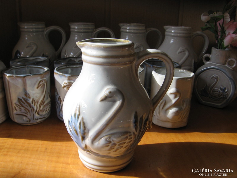 Shaby retro swan, goose ceramic milk jug