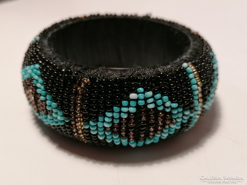 Pearl embroidered woven bracelet (870)
