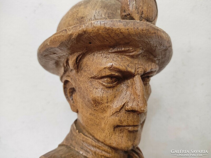 Antique copper miner statue hollow mine wood imitation clay or plaster casting nr.4 6695