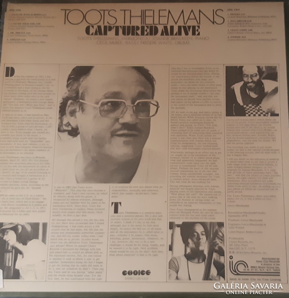 Toots thielemans: captured alive jazz lp vinyl record vinyl