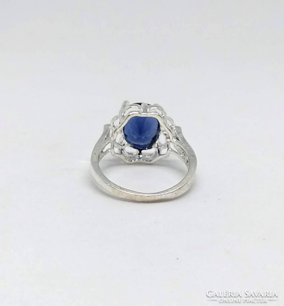 925-S silver-filled (sf) ring with sapphire cz stone size