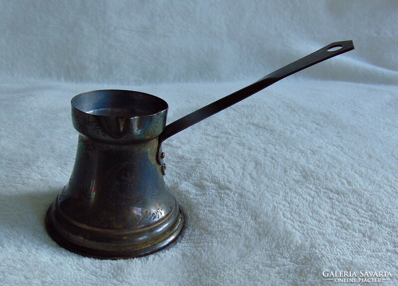 Antique handmade Turkish coffee maker, kettle, spout