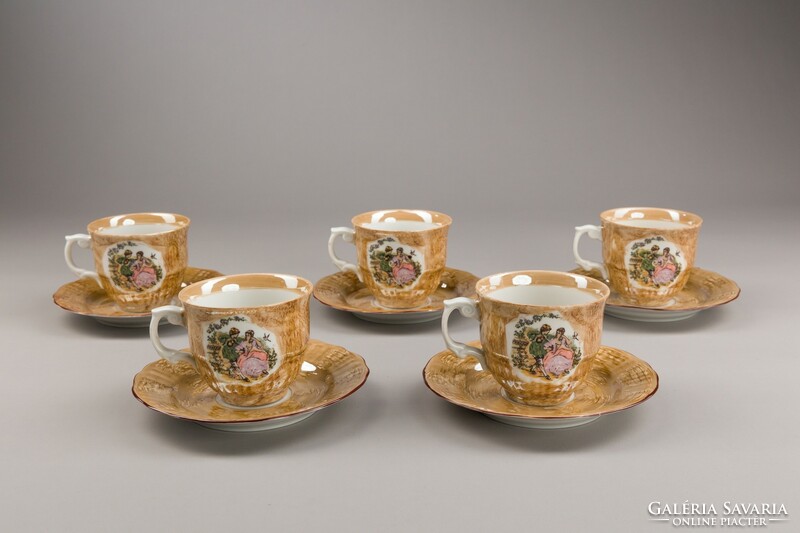 Wloclawek Polish porcelain tea v. Coffee set, for 5 people.