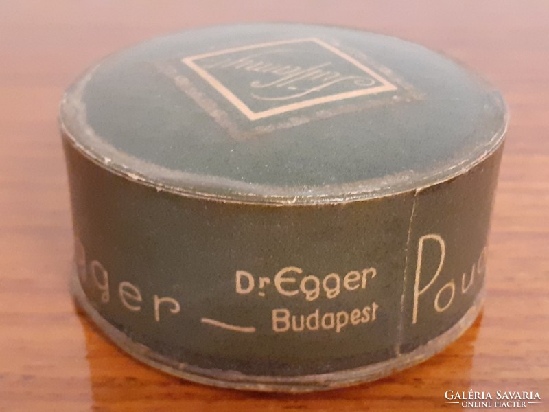 Régi patikai púderes doboz Dr. Egger Budapest gyógyszertári púder