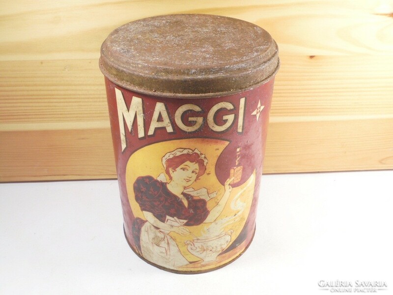 Old retro metal tin box - maggi - approx. 1970s