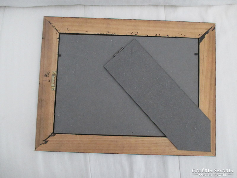 Classic black wooden picture frame with glass, back, in mint condition