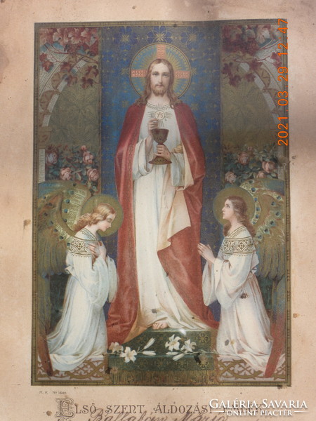 Three images of saints, photographs, objects with a religious theme